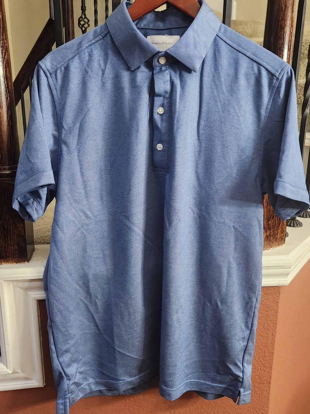 Ministry of Supply Heathered Blue Polo